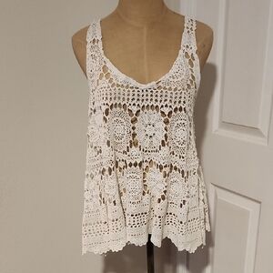 Chic White Crochet Tank Top
